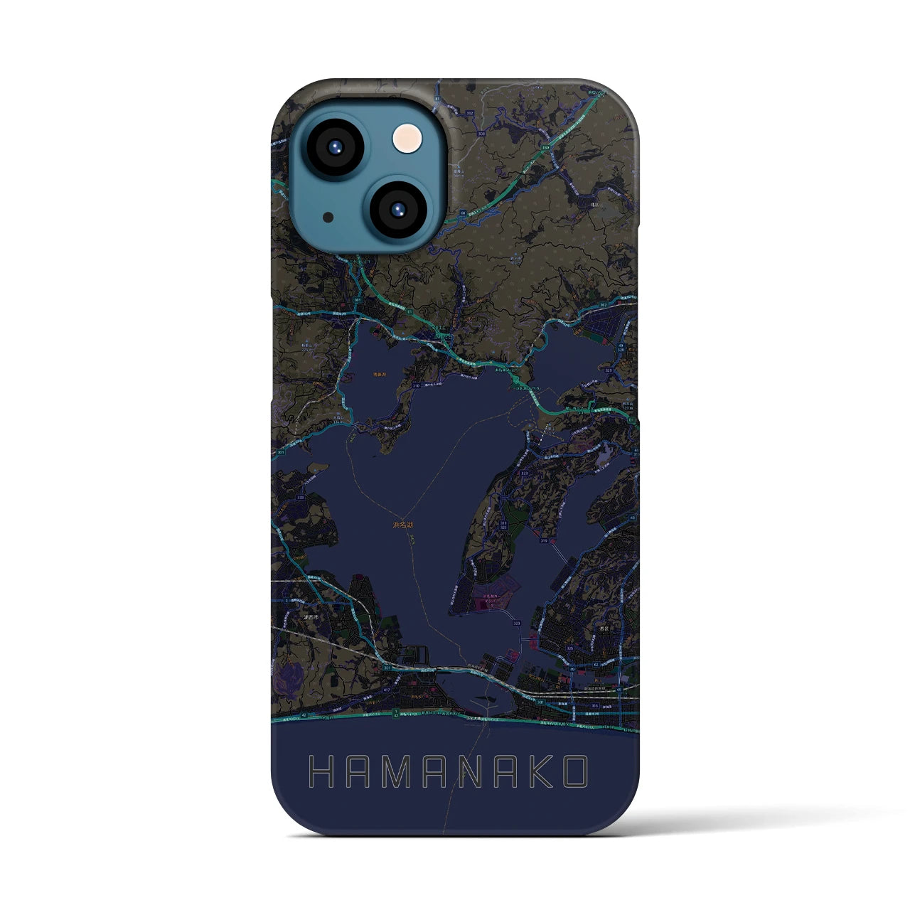 【浜名湖(静岡県)】地図柄iPhoneケース(バックカバータイプ)