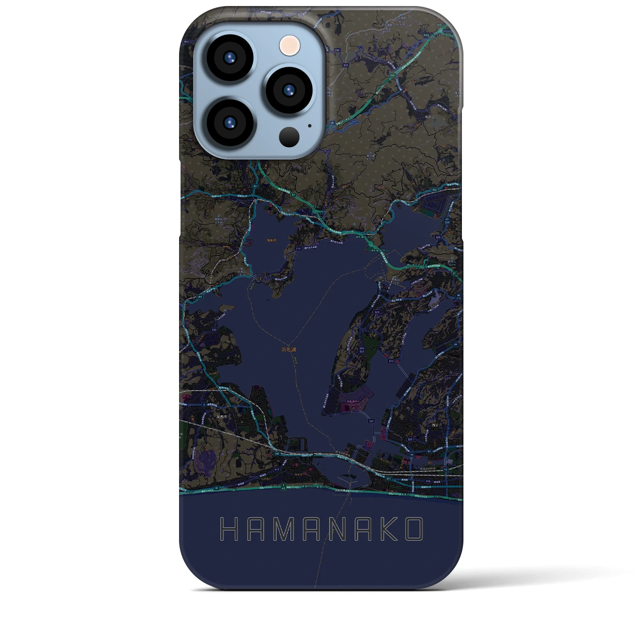 【浜名湖(静岡県)】地図柄iPhoneケース(バックカバータイプ)