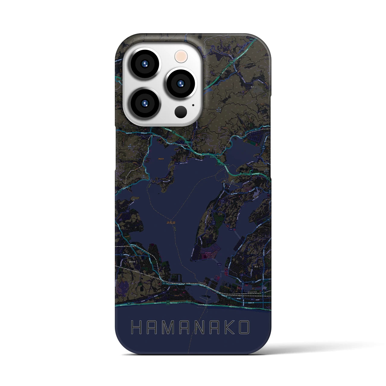 【浜名湖(静岡県)】地図柄iPhoneケース(バックカバータイプ)
