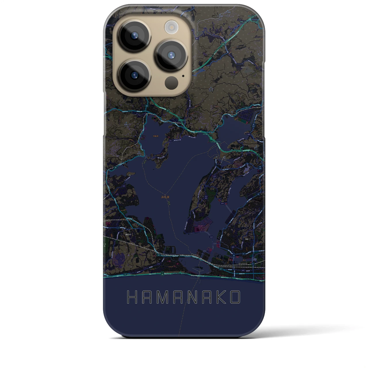 【浜名湖(静岡県)】地図柄iPhoneケース(バックカバータイプ)