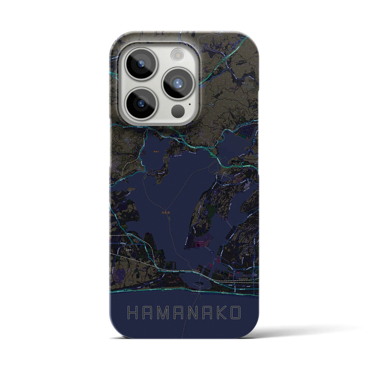【浜名湖(静岡県)】地図柄iPhoneケース(バックカバータイプ)