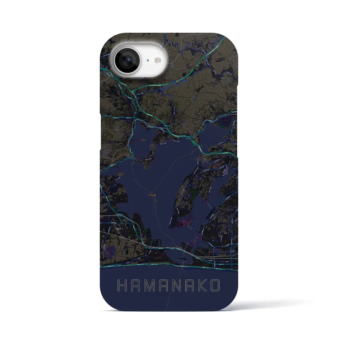 【浜名湖(静岡県)】地図柄iPhoneケース(バックカバータイプ)