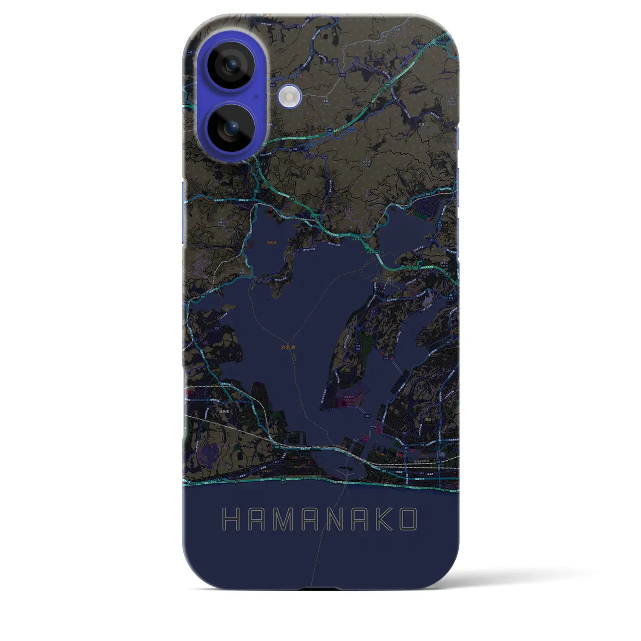 【浜名湖(静岡県)】地図柄iPhoneケース(バックカバータイプ)