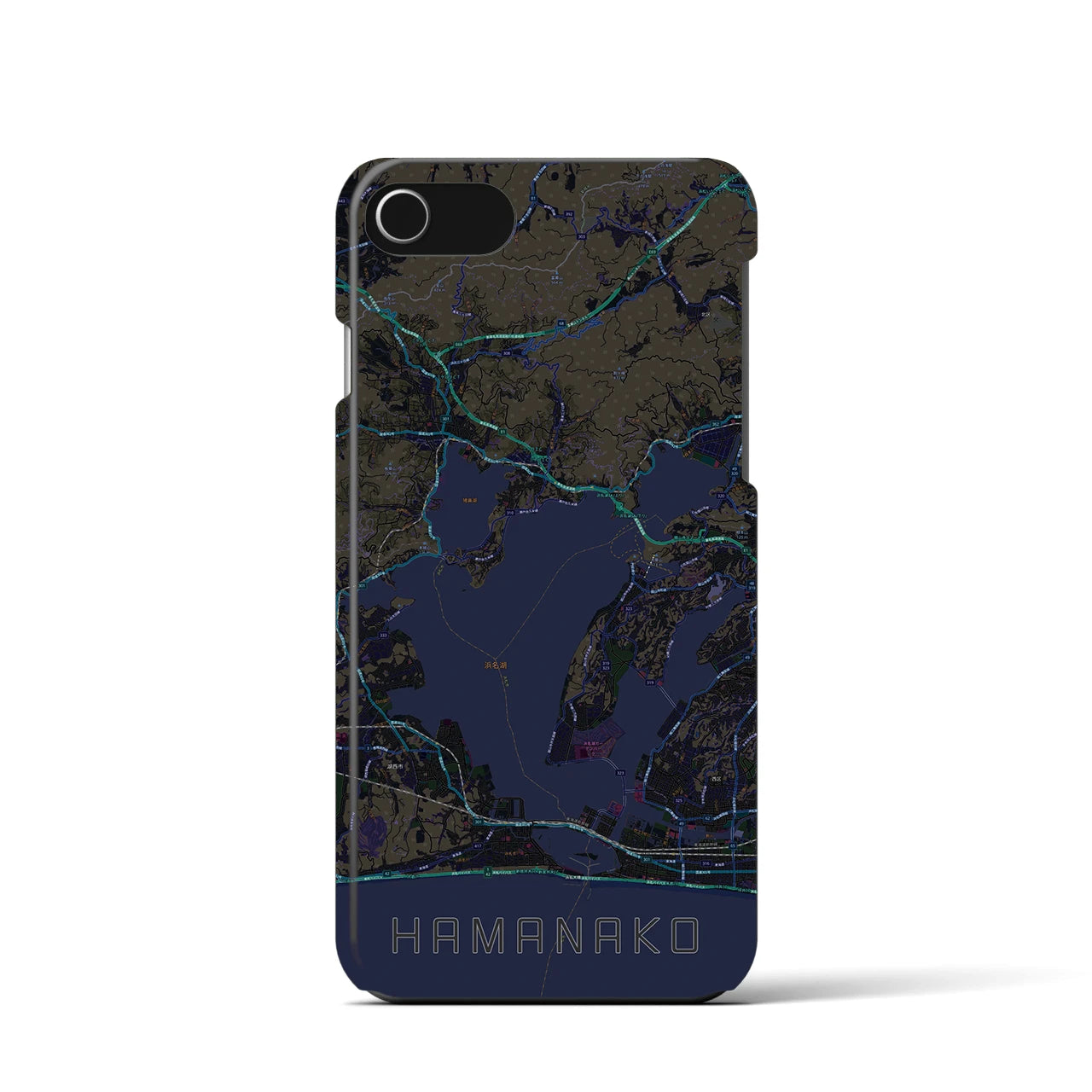【浜名湖(静岡県)】地図柄iPhoneケース(バックカバータイプ)