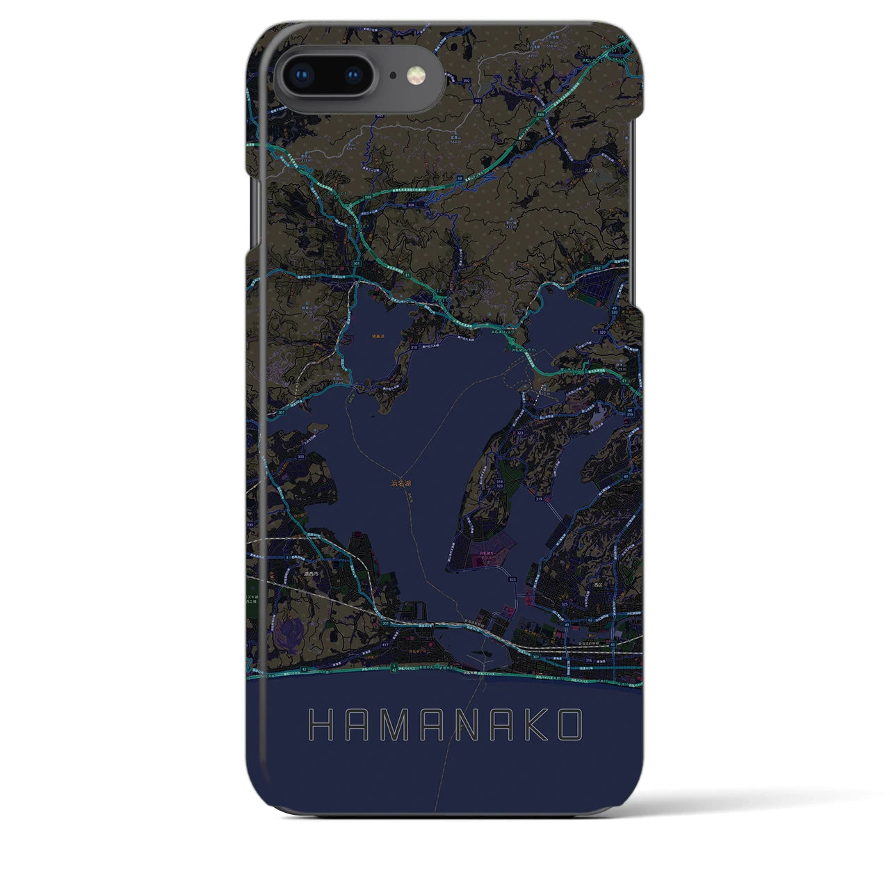 【浜名湖(静岡県)】地図柄iPhoneケース(バックカバータイプ)