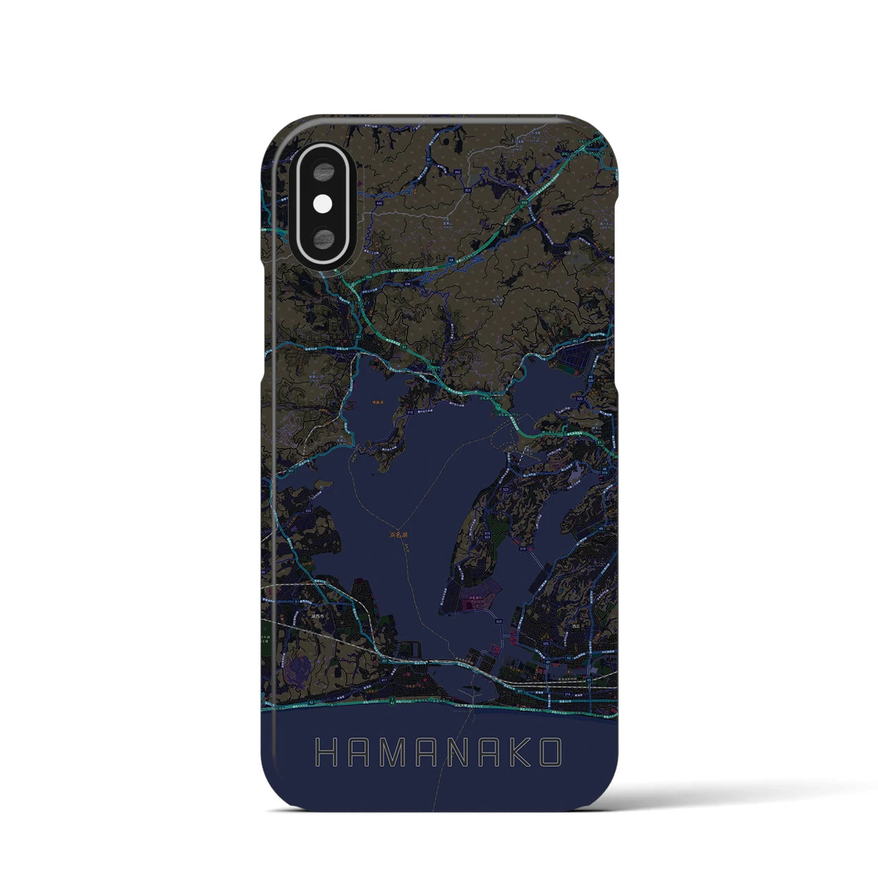 【浜名湖(静岡県)】地図柄iPhoneケース(バックカバータイプ)