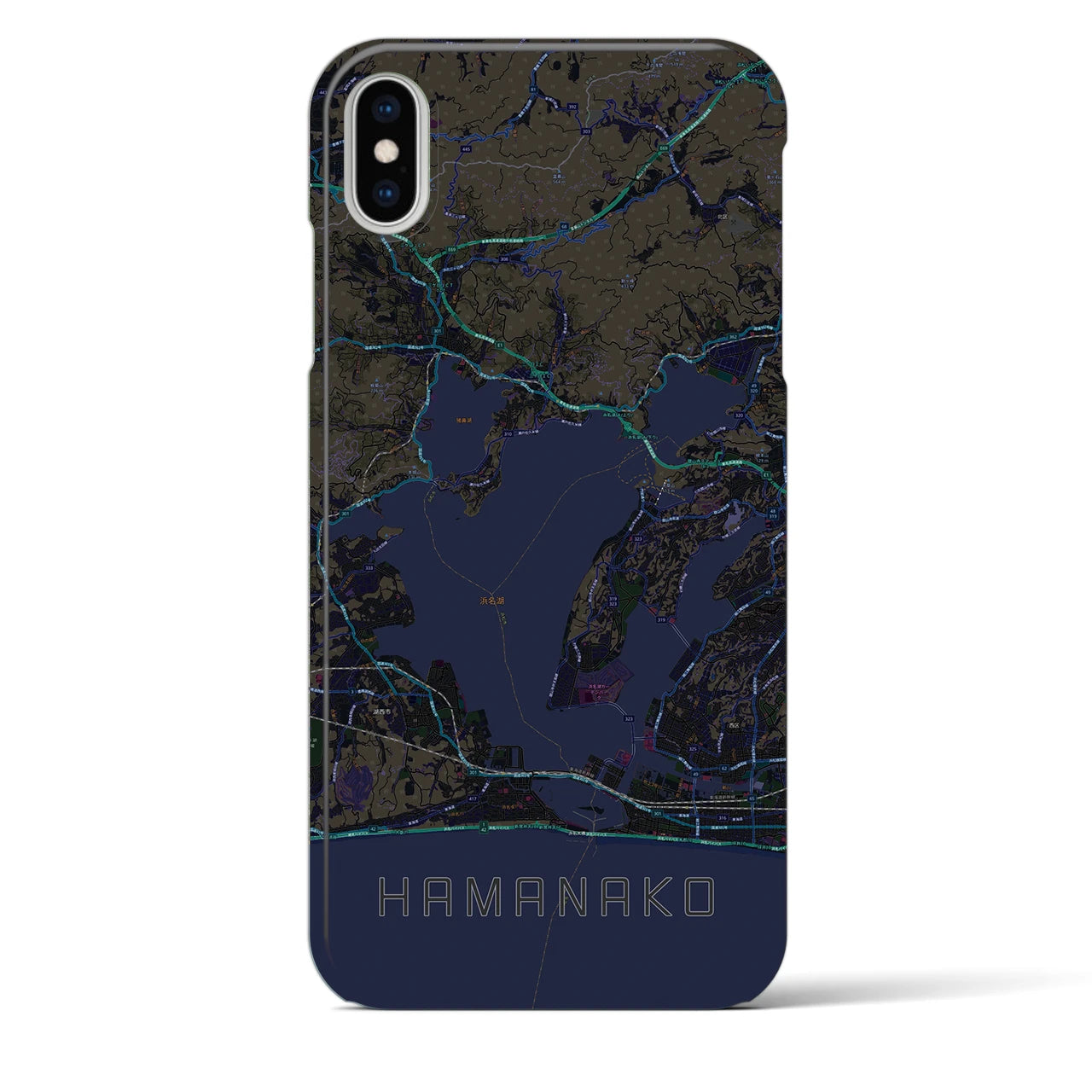 【浜名湖(静岡県)】地図柄iPhoneケース(バックカバータイプ)