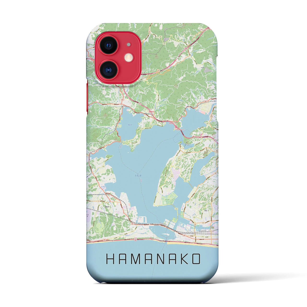【浜名湖(静岡県)】地図柄iPhoneケース(バックカバータイプ)