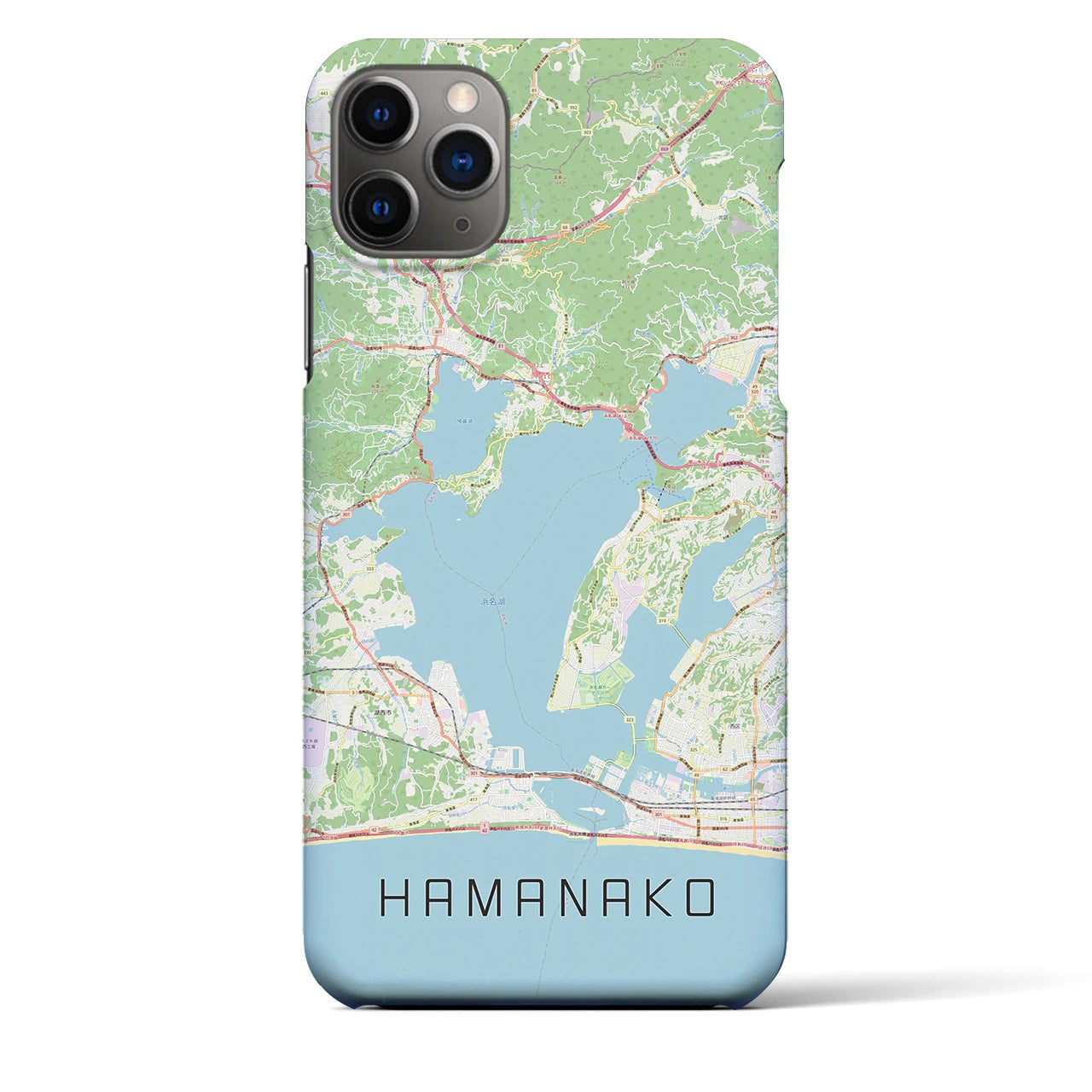 【浜名湖(静岡県)】地図柄iPhoneケース(バックカバータイプ)