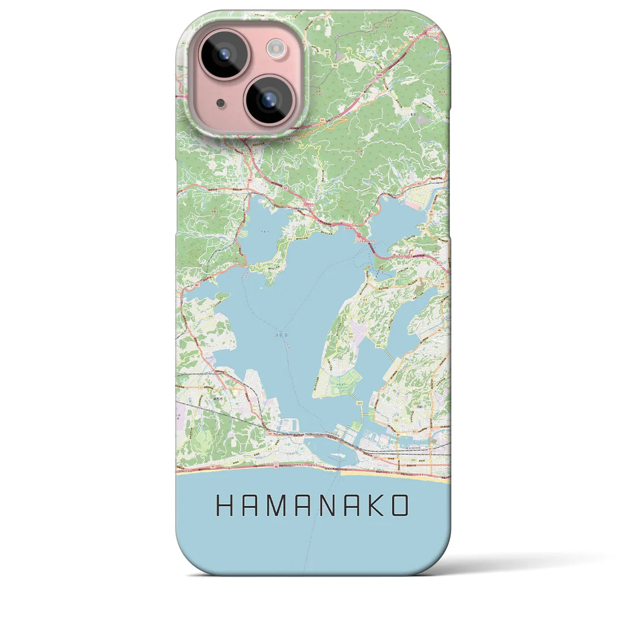 【浜名湖(静岡県)】地図柄iPhoneケース(バックカバータイプ)