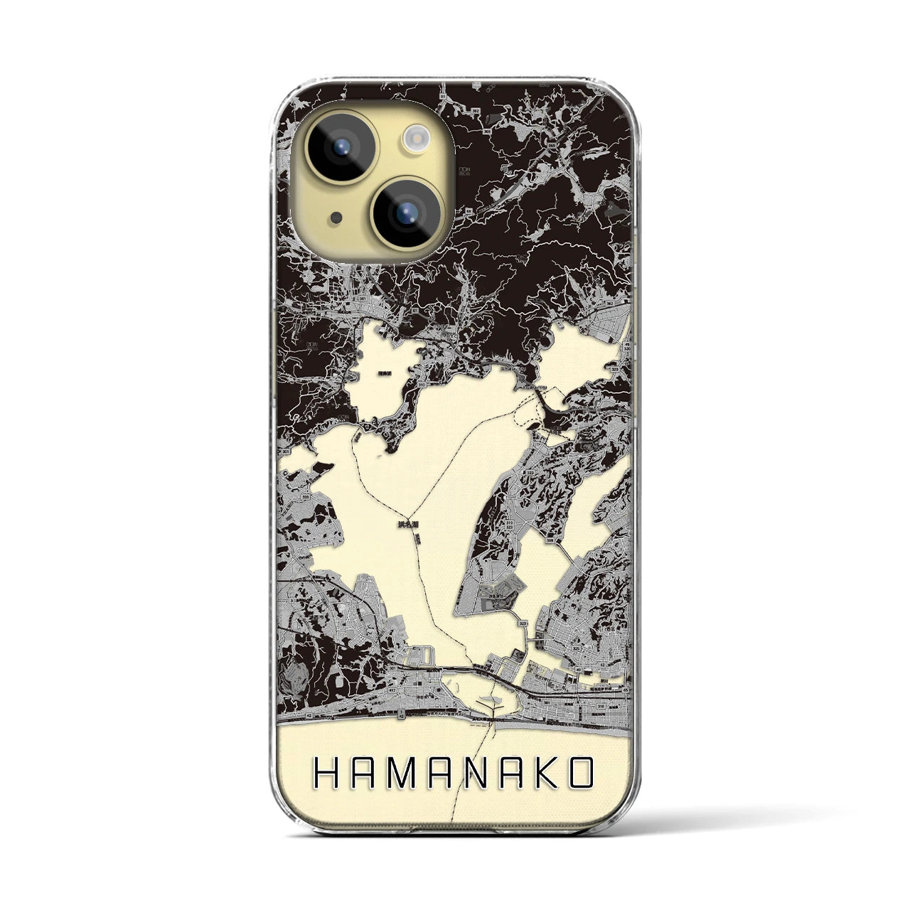 【浜名湖(静岡県)】地図柄iPhoneケース(クリアタイプ)