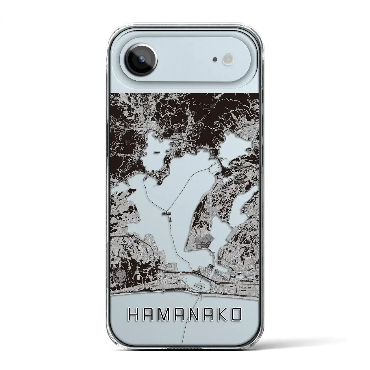 【浜名湖(静岡県)】地図柄iPhoneケース(クリアタイプ)モノトーン・iPhone 17 Pro Max 用