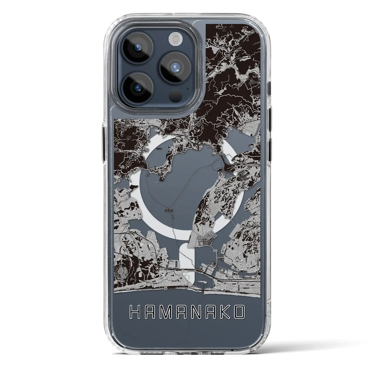 【浜名湖(静岡県)】地図柄iPhoneケース(MagSafeタイプ)