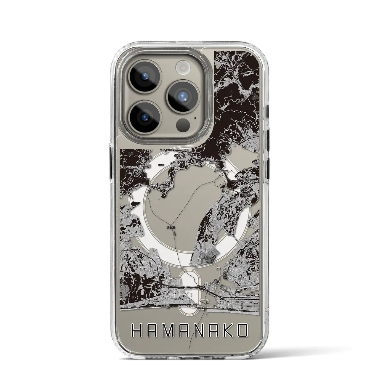 【浜名湖(静岡県)】地図柄iPhoneケース(MagSafeタイプ)