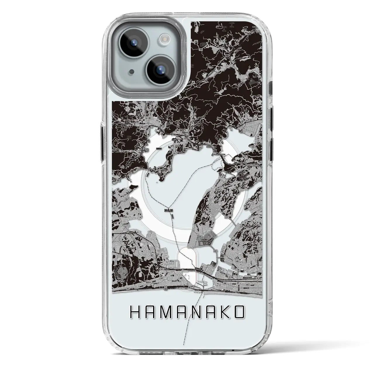 【浜名湖(静岡県)】地図柄iPhoneケース(MagSafeタイプ)