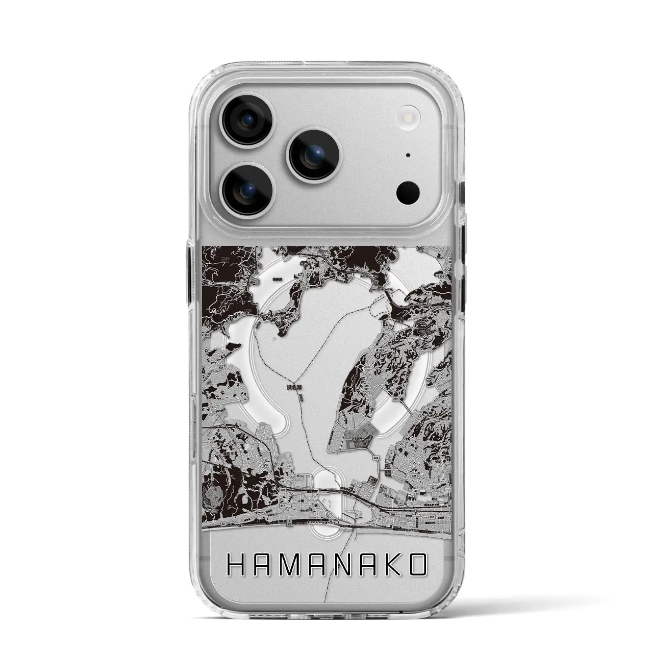 【浜名湖(静岡県)】地図柄iPhoneケース(MagSafeタイプ)