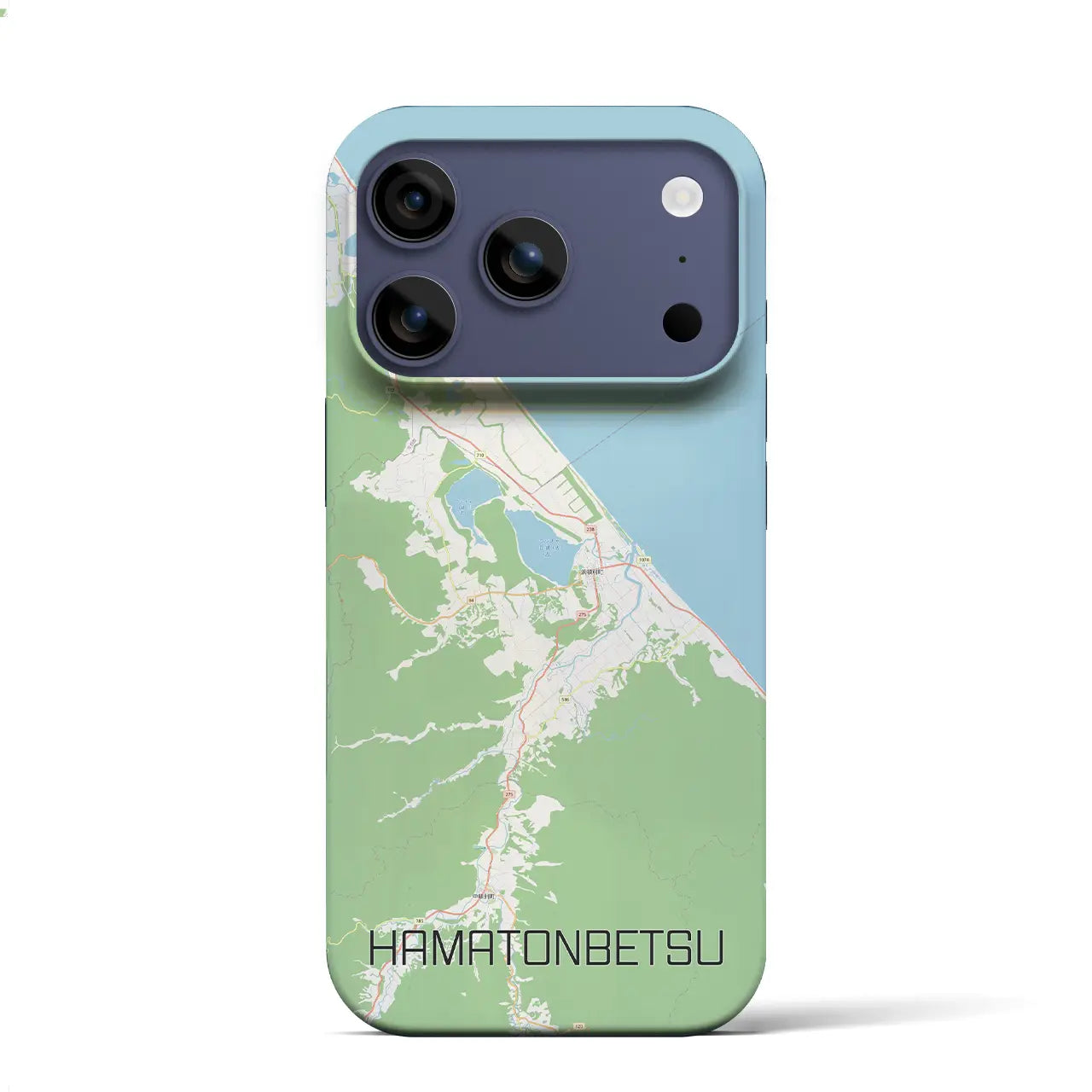 【浜頓別(北海道)】地図柄iPhoneケース(バックカバータイプ)ブラック・iPhone 17 Pro Max 用
