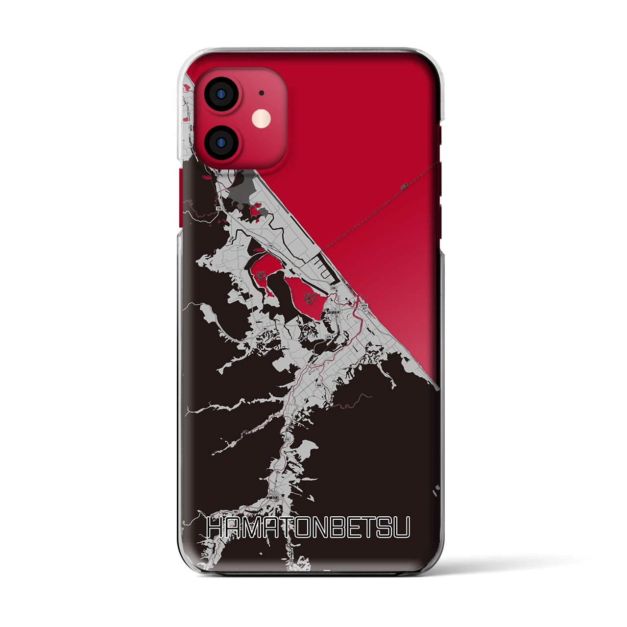 【浜頓別(北海道)】地図柄iPhoneケース(クリアタイプ)