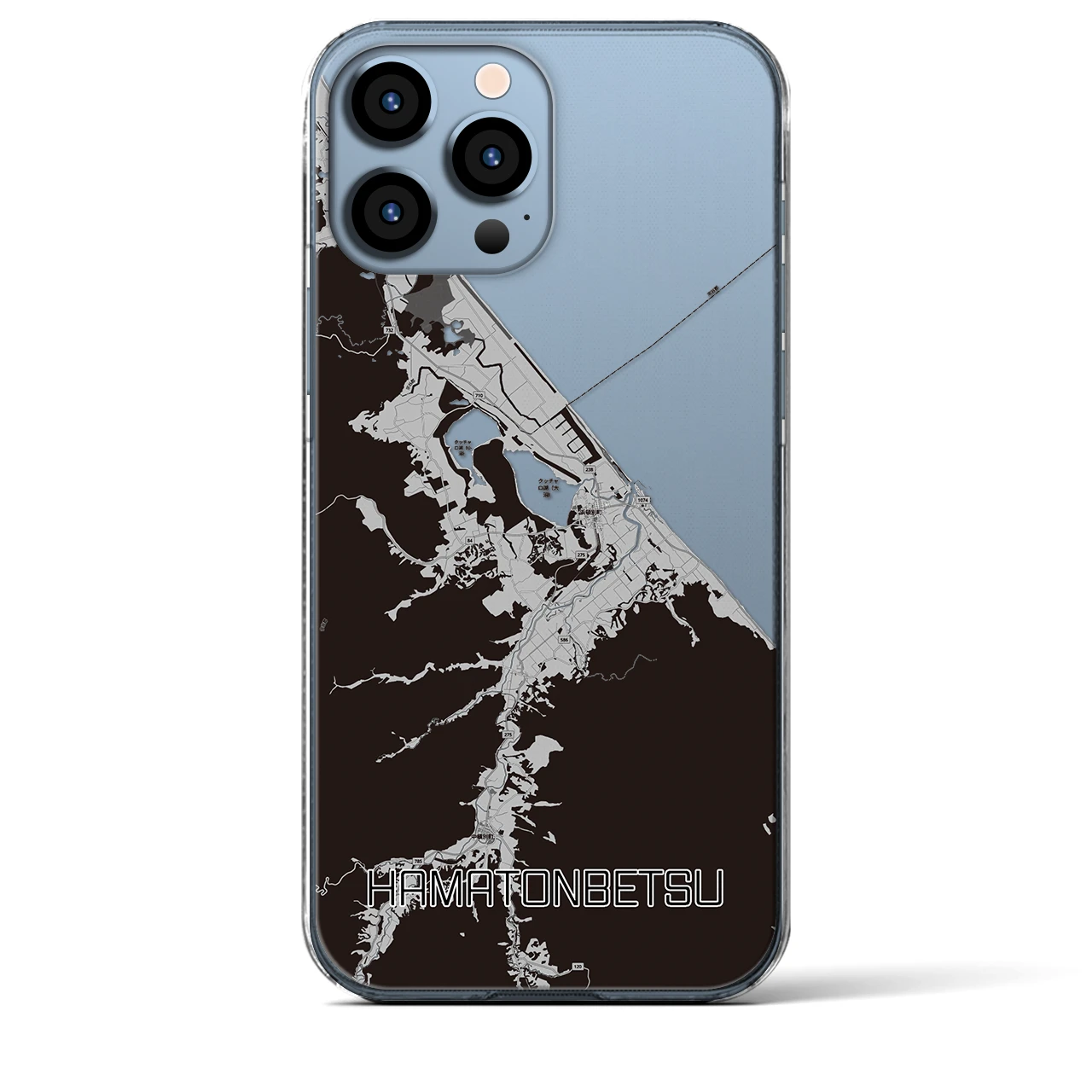 【浜頓別(北海道)】地図柄iPhoneケース(クリアタイプ)