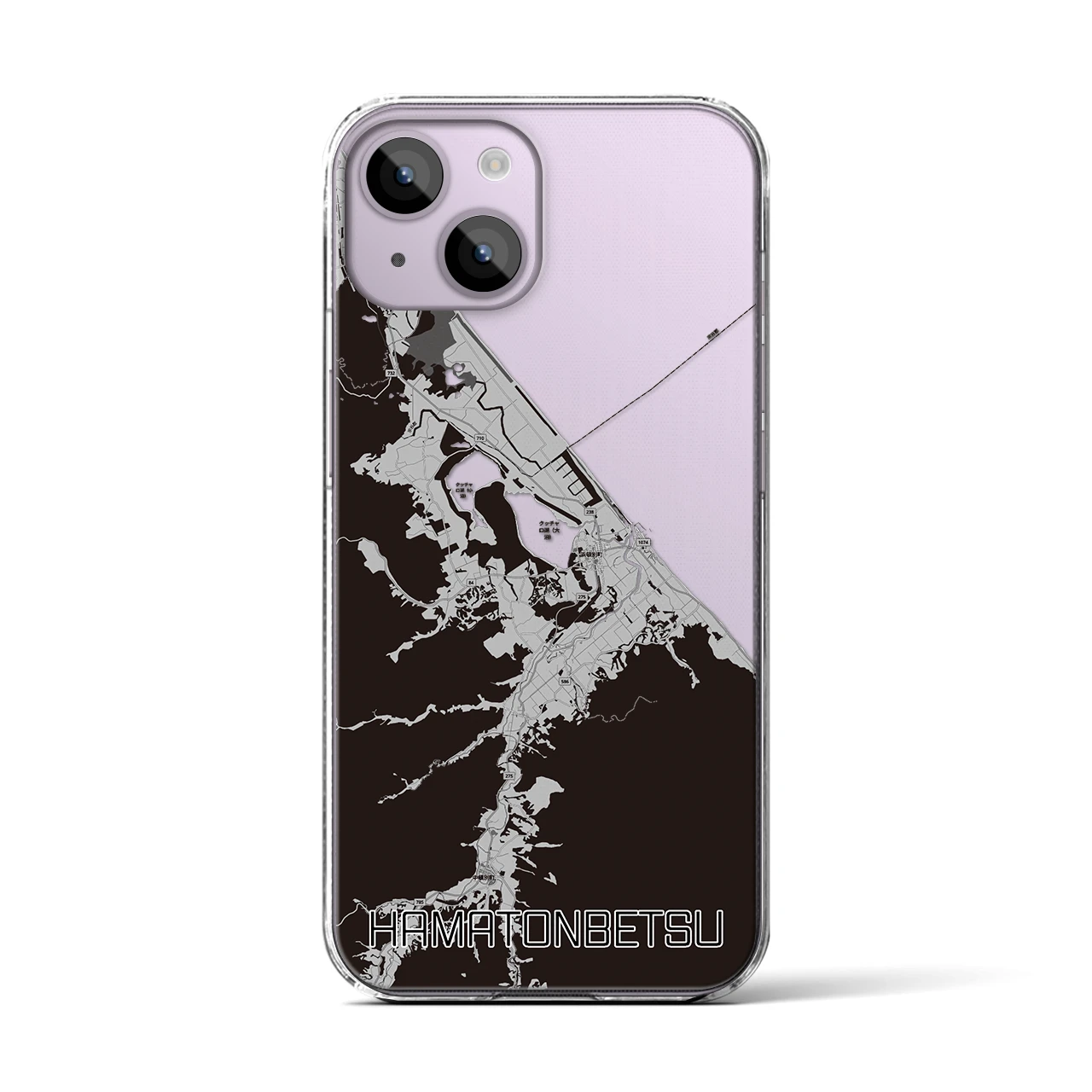 【浜頓別(北海道)】地図柄iPhoneケース(クリアタイプ)