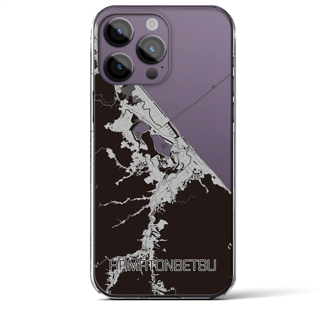 【浜頓別(北海道)】地図柄iPhoneケース(クリアタイプ)