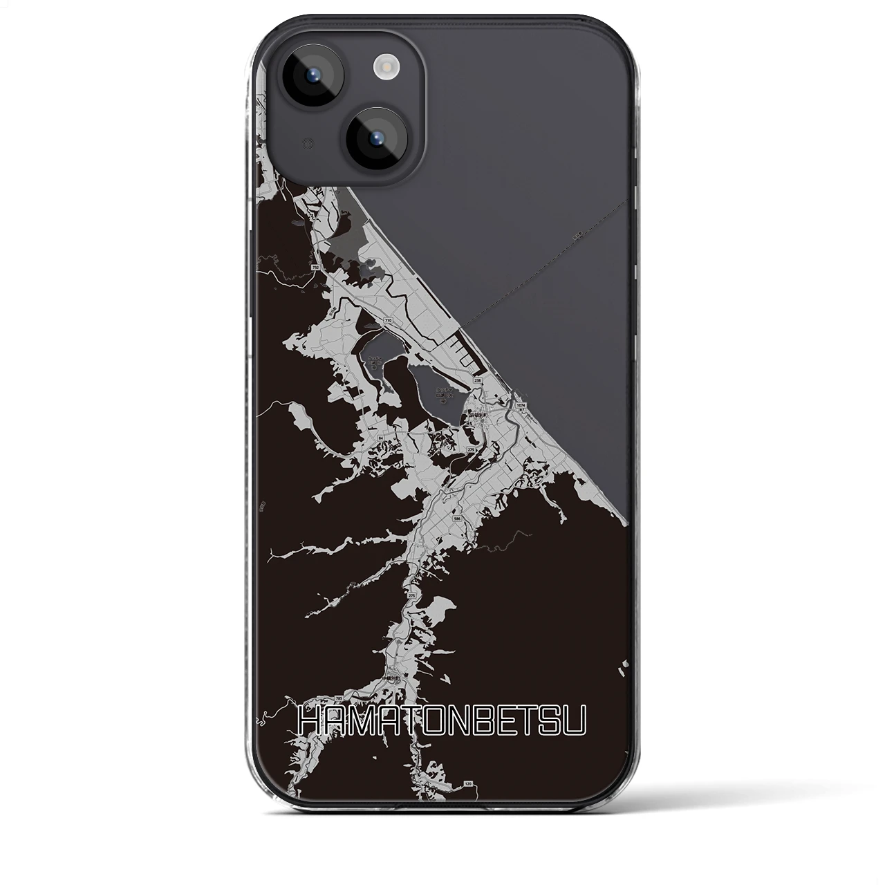 【浜頓別(北海道)】地図柄iPhoneケース(クリアタイプ)