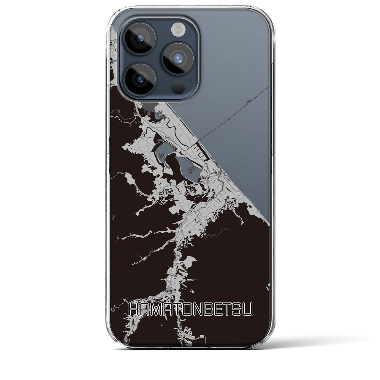 【浜頓別(北海道)】地図柄iPhoneケース(クリアタイプ)
