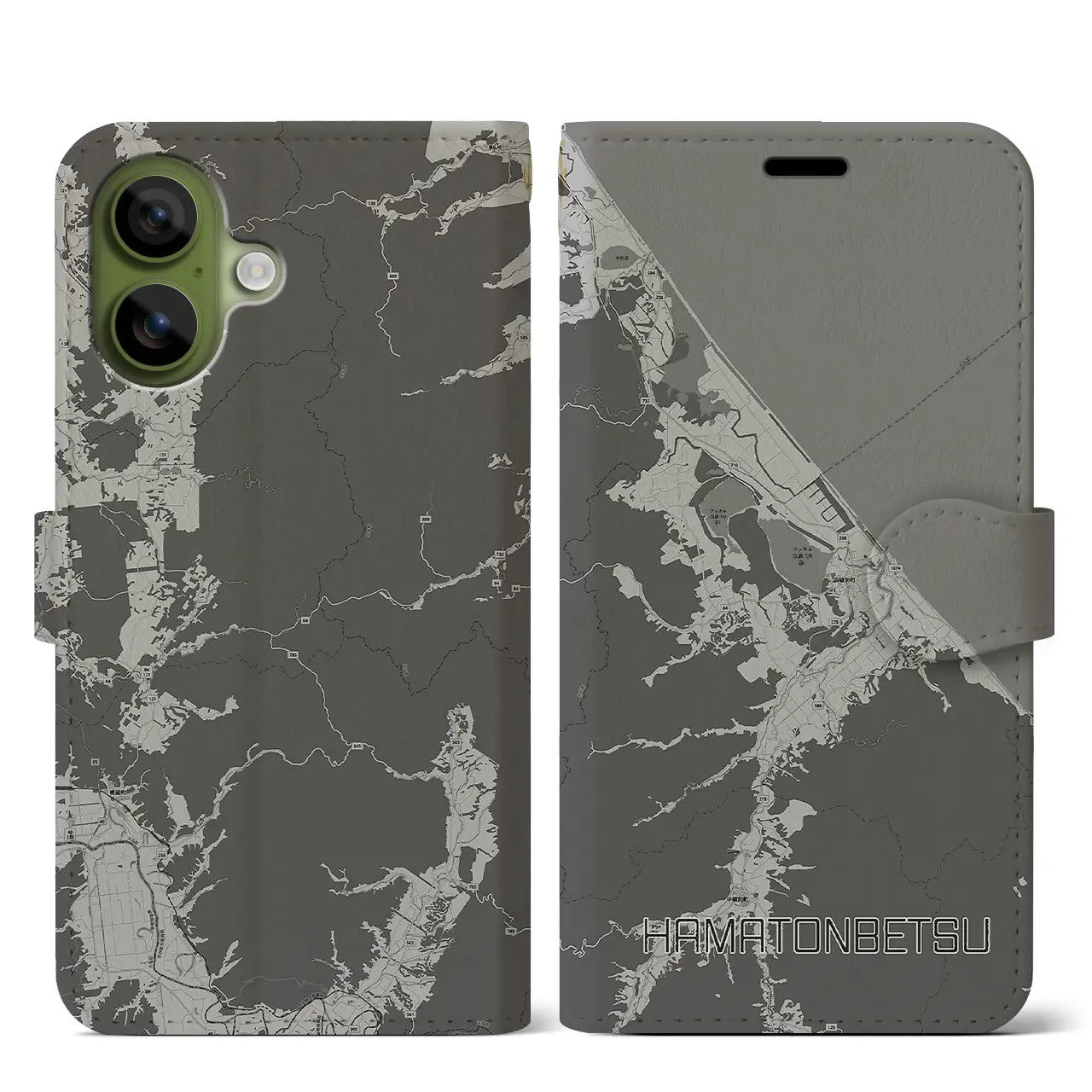 【浜頓別(北海道)】地図柄iPhoneケース(手帳タイプ)