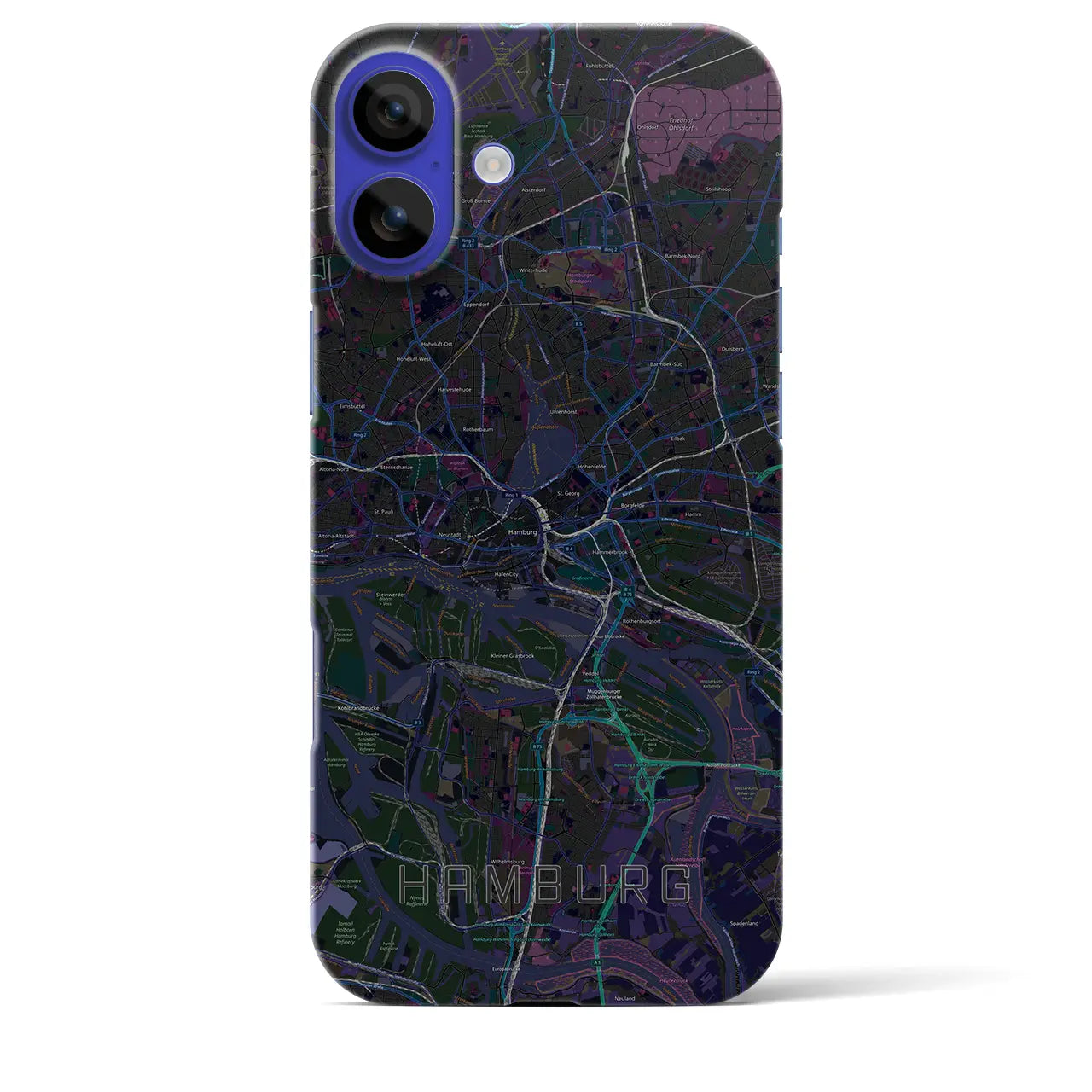 【ハンブルク(ドイツ)】地図柄iPhoneケース(バックカバータイプ)