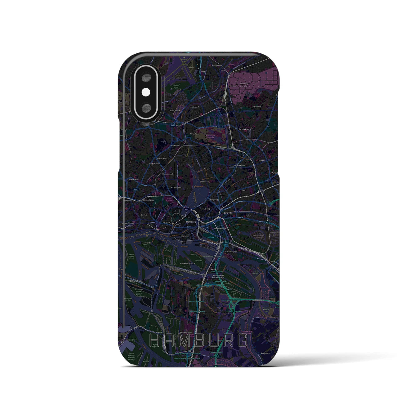 【ハンブルク(ドイツ)】地図柄iPhoneケース(バックカバータイプ)
