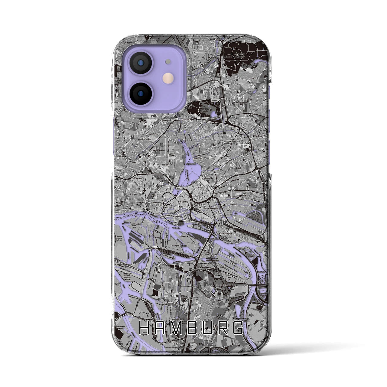 【ハンブルク(ドイツ)】地図柄iPhoneケース(クリアタイプ)