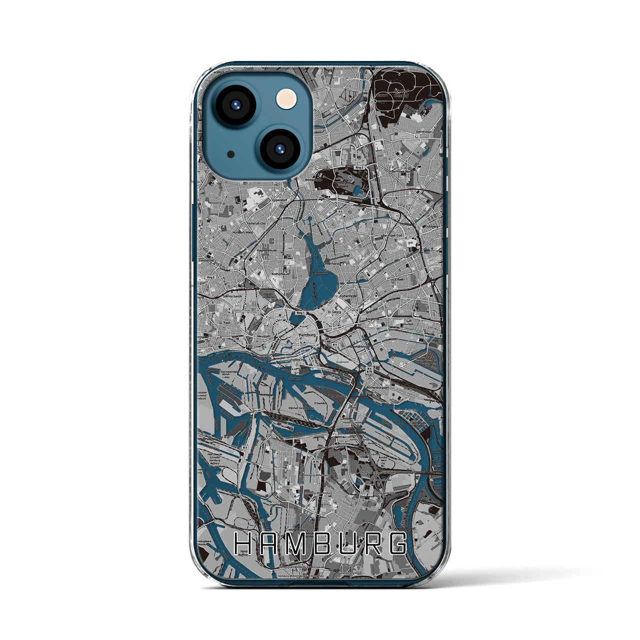 【ハンブルク(ドイツ)】地図柄iPhoneケース(クリアタイプ)