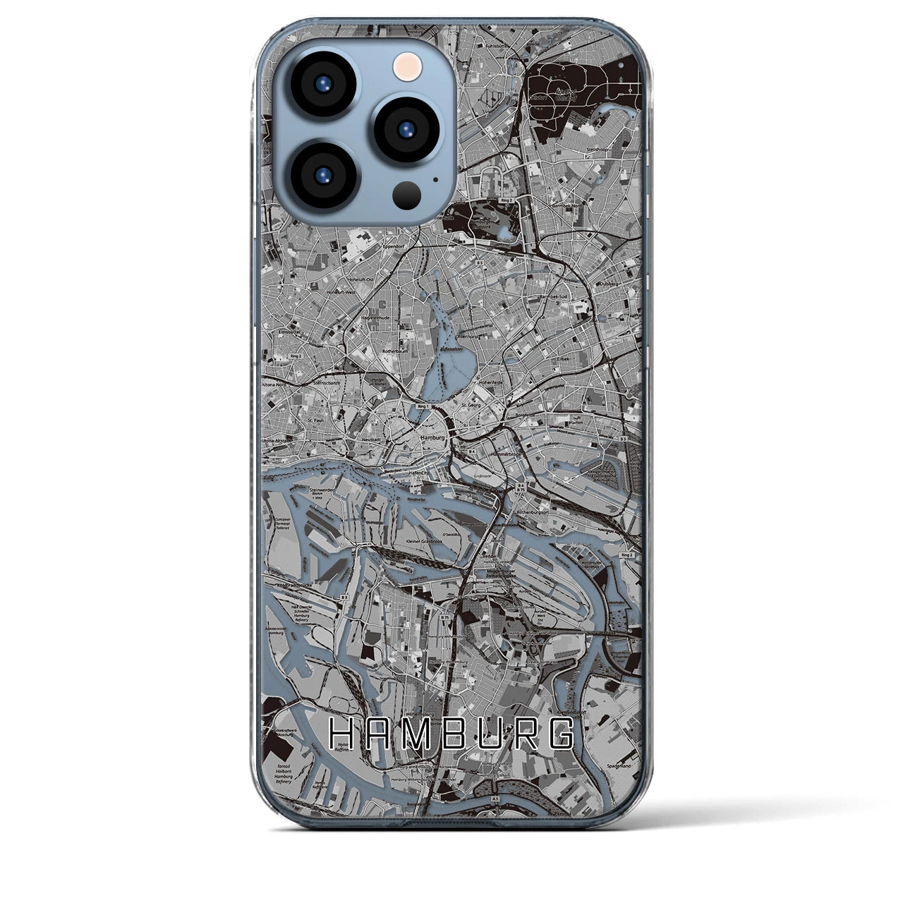 【ハンブルク(ドイツ)】地図柄iPhoneケース(クリアタイプ)