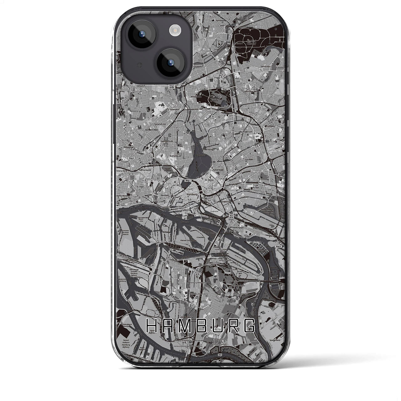 【ハンブルク(ドイツ)】地図柄iPhoneケース(クリアタイプ)