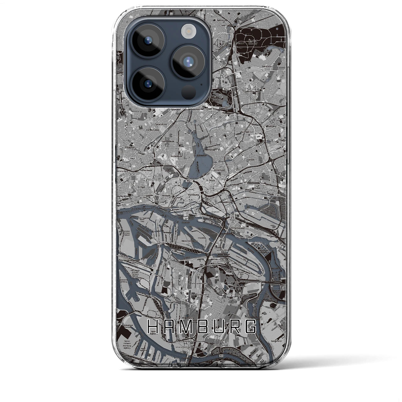 【ハンブルク(ドイツ)】地図柄iPhoneケース(クリアタイプ)