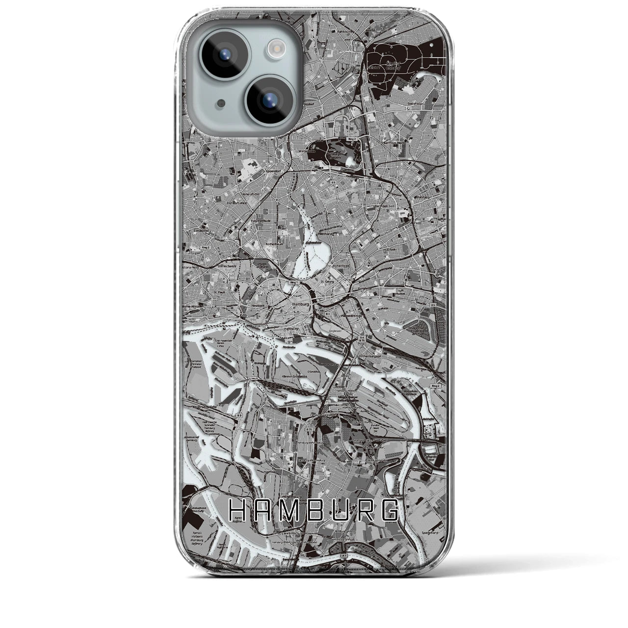 【ハンブルク(ドイツ)】地図柄iPhoneケース(クリアタイプ)