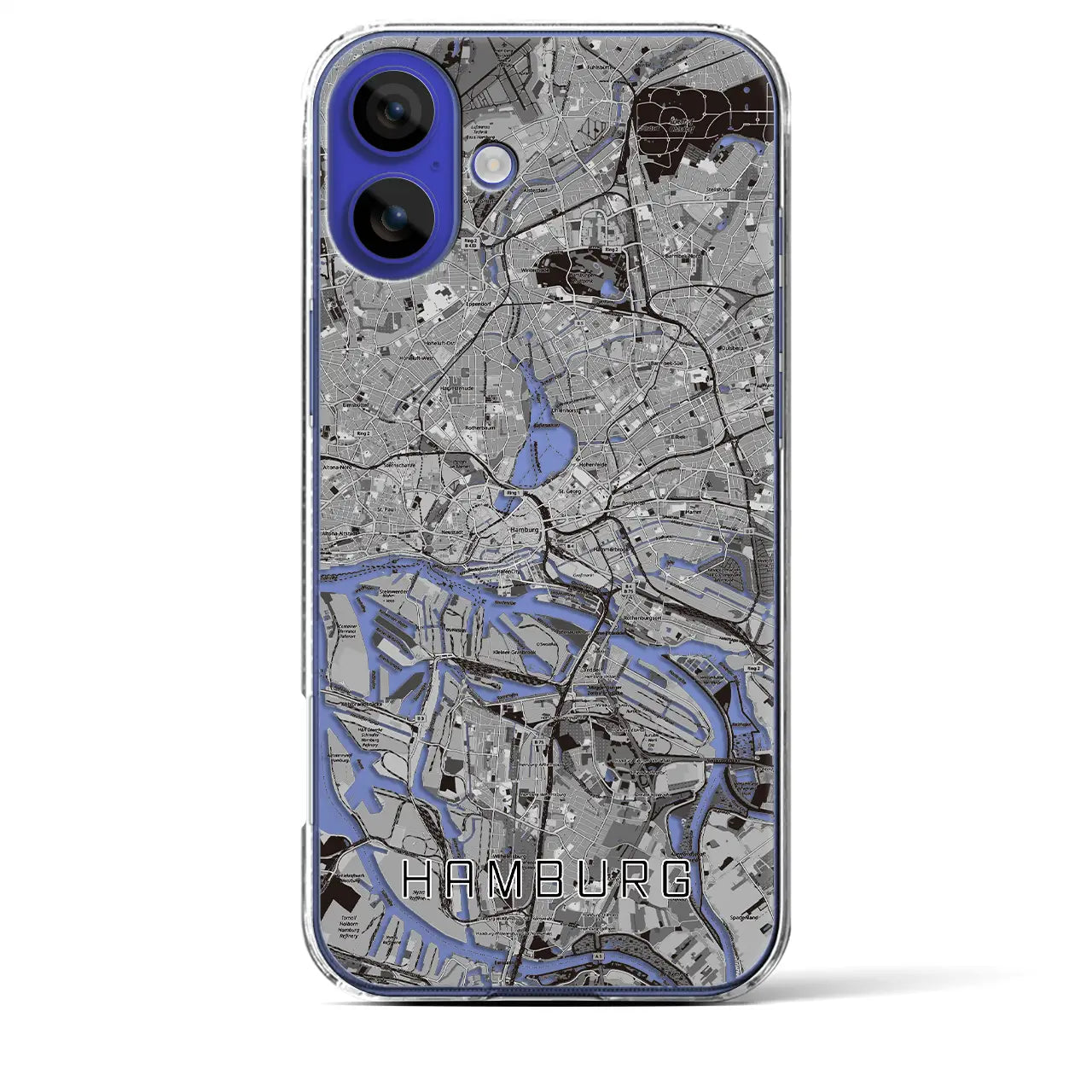 【ハンブルク(ドイツ)】地図柄iPhoneケース(クリアタイプ)