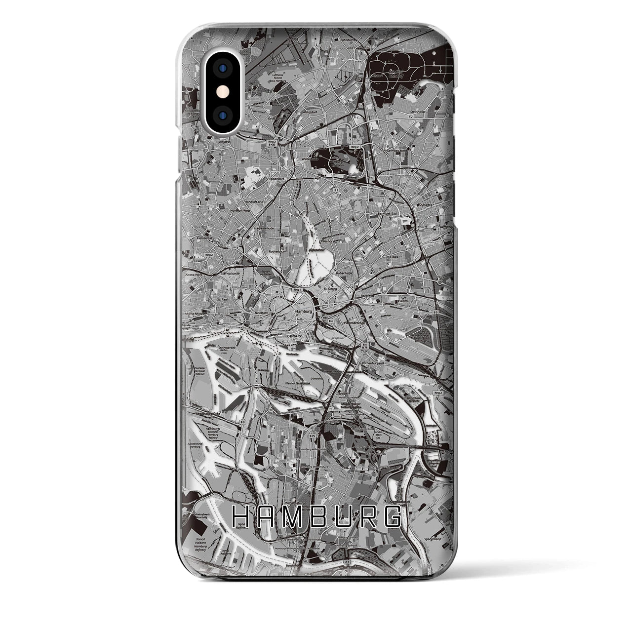 【ハンブルク(ドイツ)】地図柄iPhoneケース(クリアタイプ)