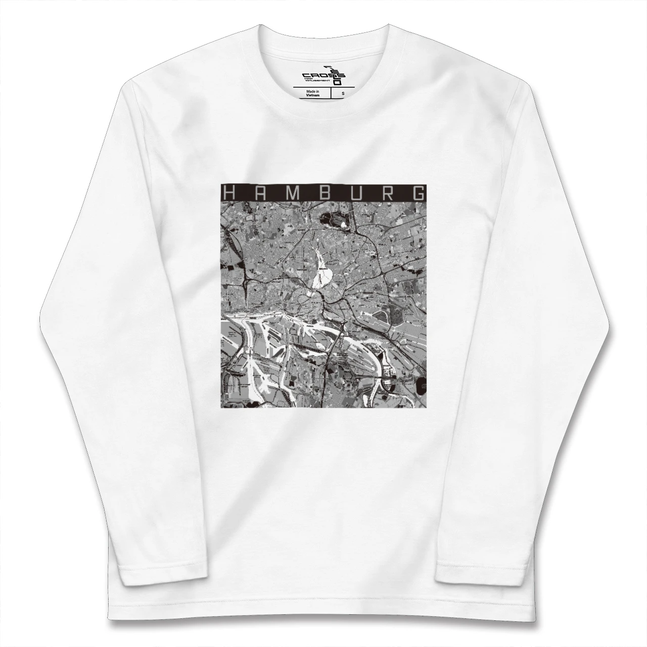 【ハンブルク(ドイツ)】地図柄ロングスリーブTシャツ