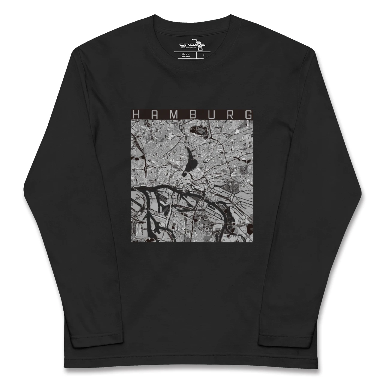 【ハンブルク(ドイツ)】地図柄ロングスリーブTシャツ