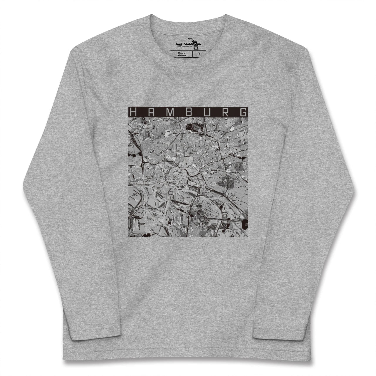 【ハンブルク(ドイツ)】地図柄ロングスリーブTシャツ