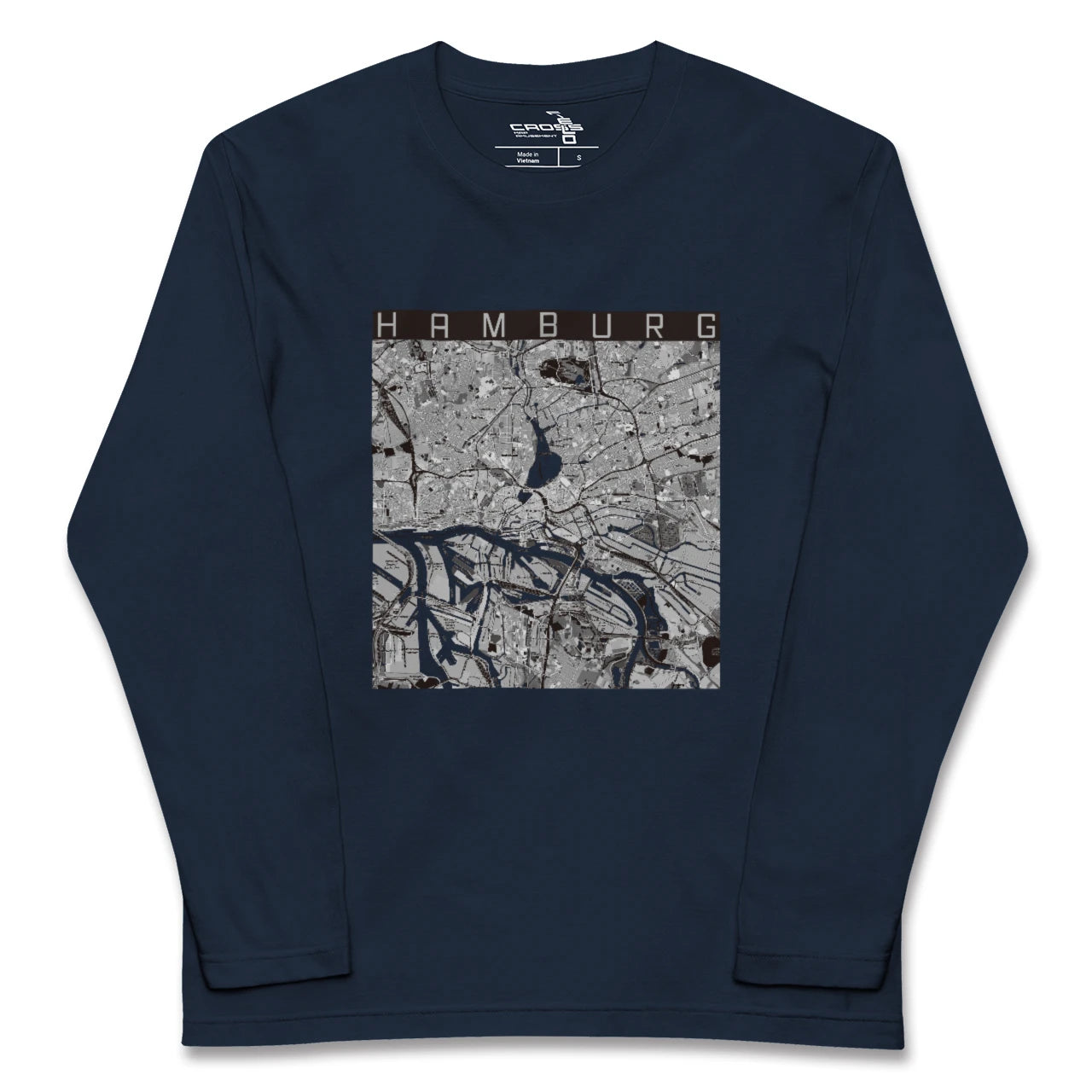 【ハンブルク(ドイツ)】地図柄ロングスリーブTシャツ