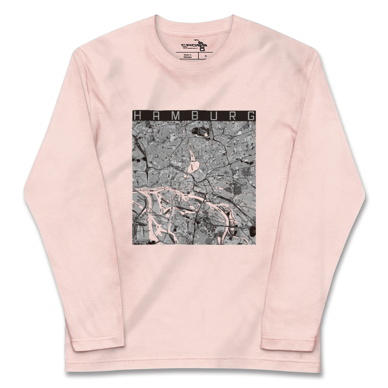 【ハンブルク(ドイツ)】地図柄ロングスリーブTシャツ