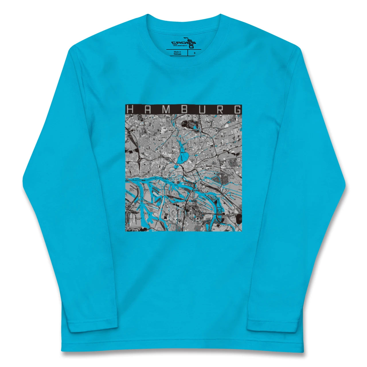 【ハンブルク(ドイツ)】地図柄ロングスリーブTシャツ