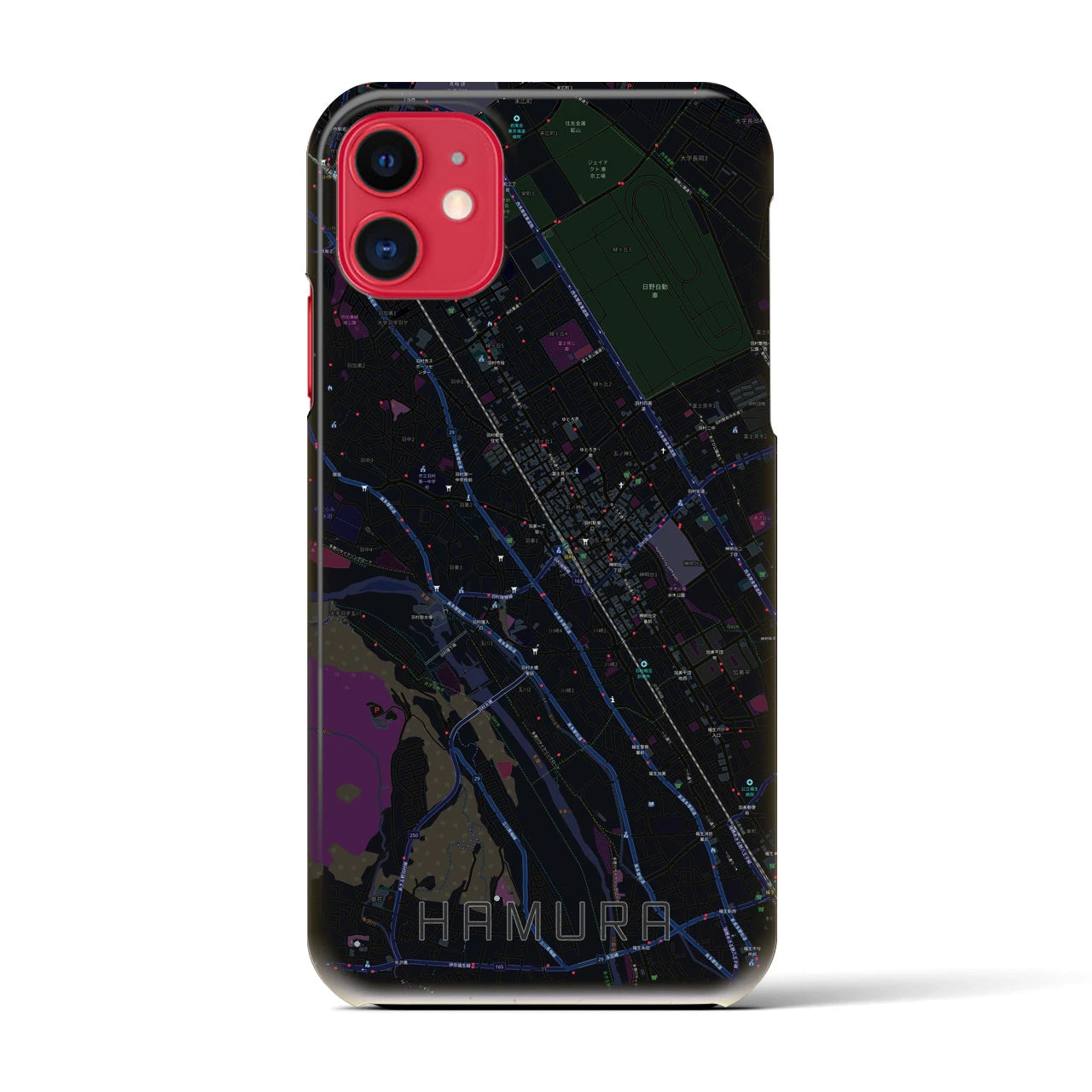 【羽村(東京都)】地図柄iPhoneケース(バックカバータイプ)