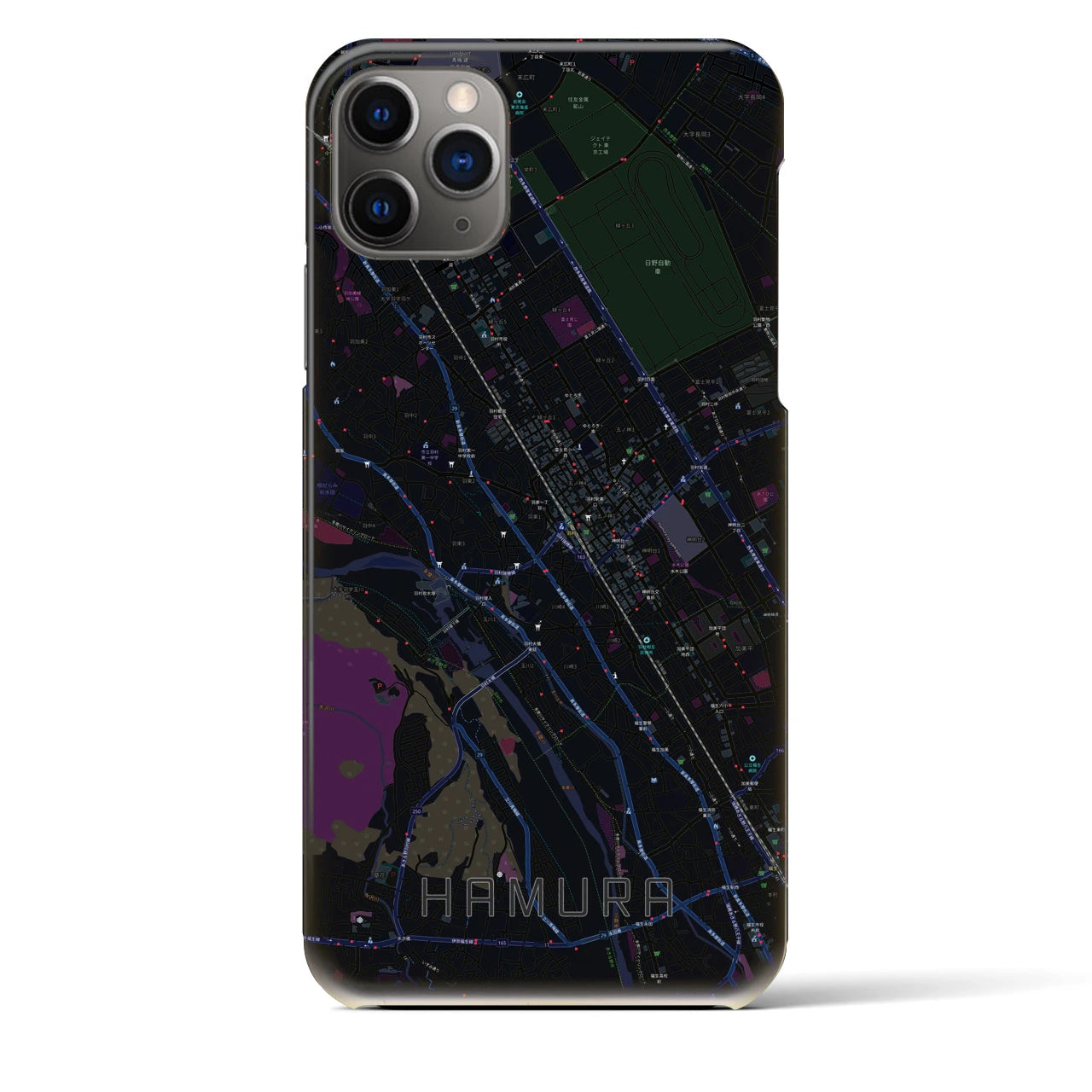 【羽村(東京都)】地図柄iPhoneケース(バックカバータイプ)