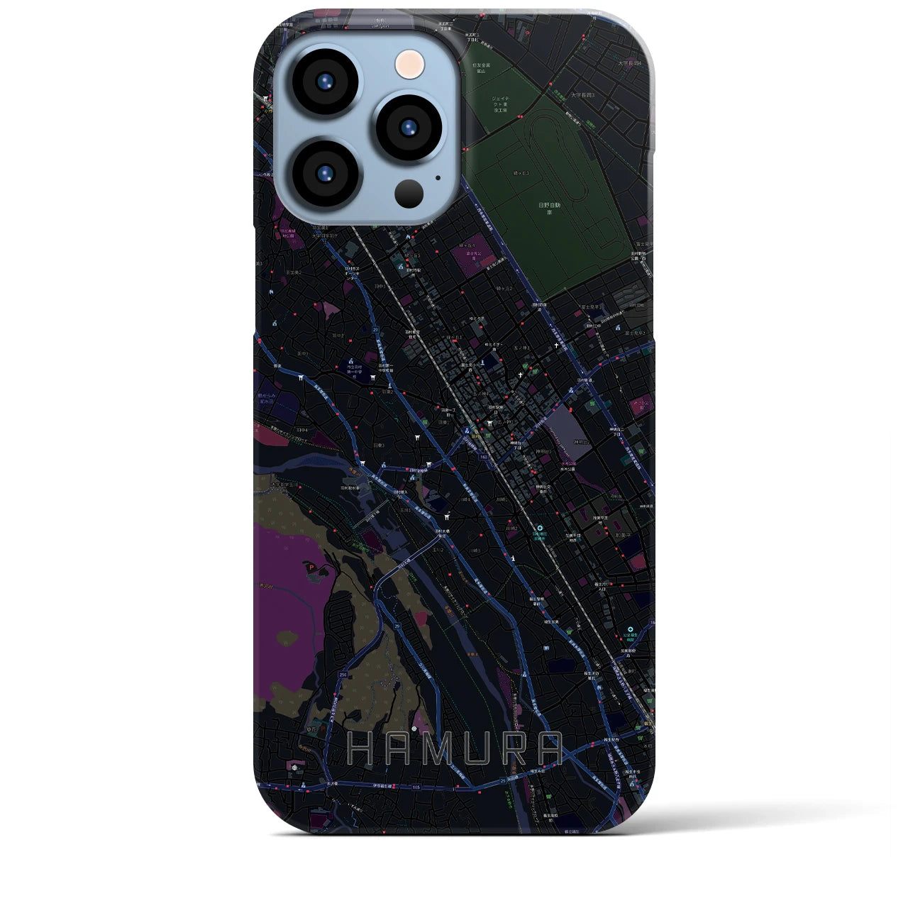 【羽村(東京都)】地図柄iPhoneケース(バックカバータイプ)