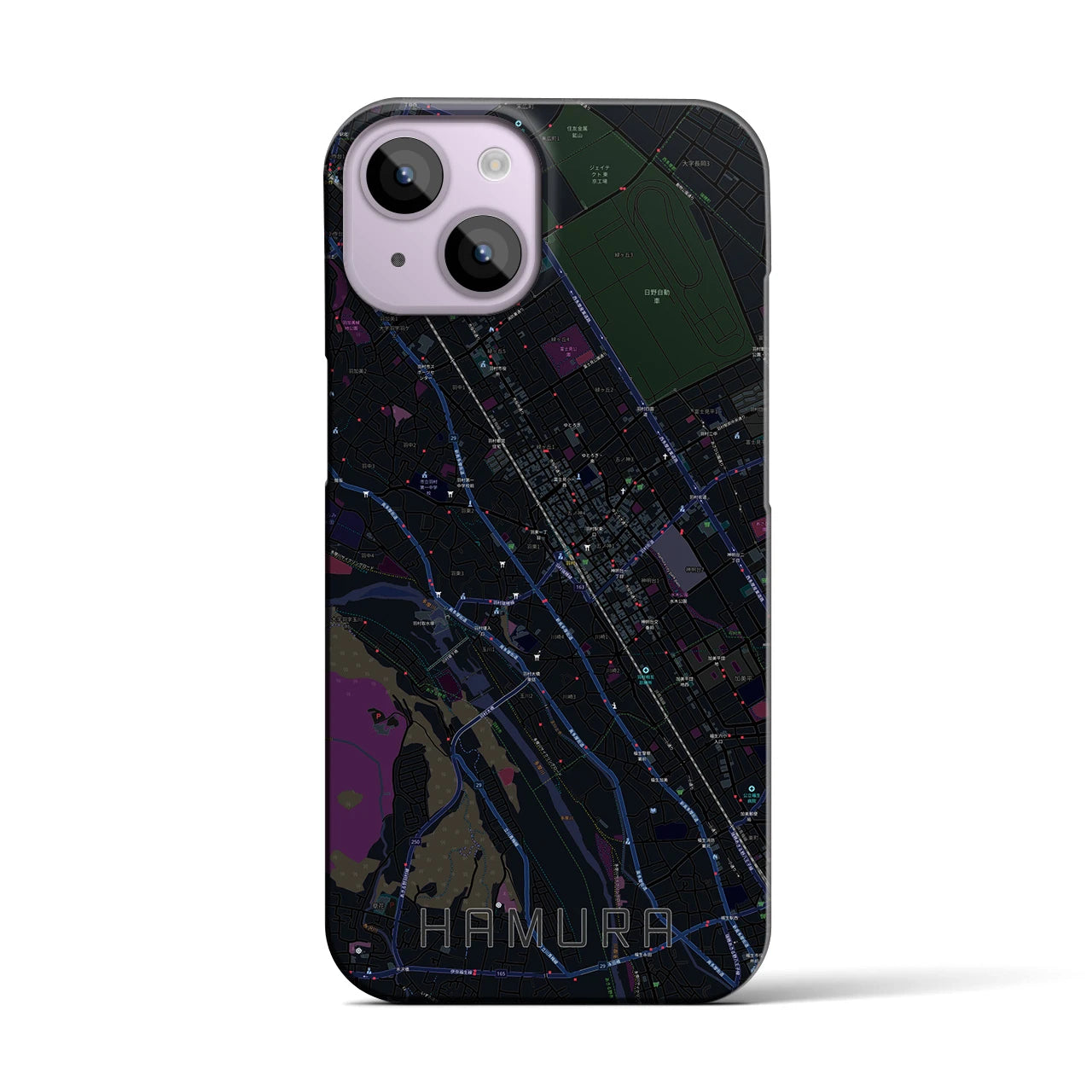 【羽村(東京都)】地図柄iPhoneケース(バックカバータイプ)