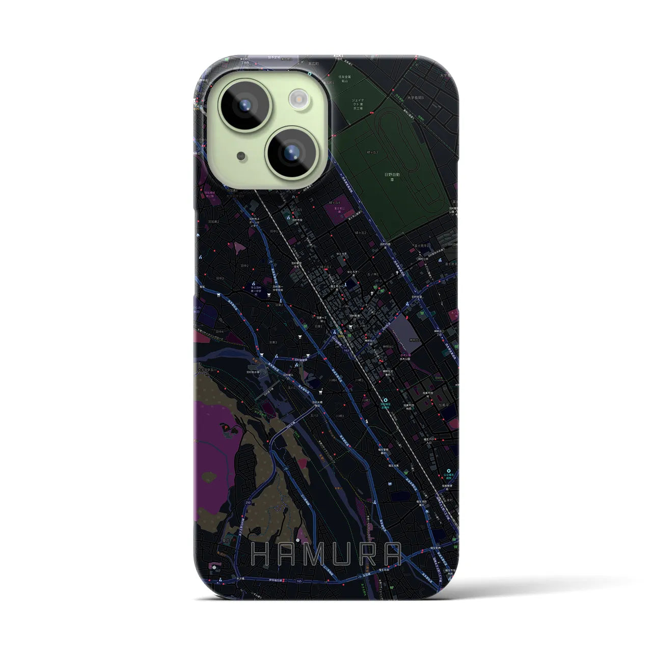 【羽村(東京都)】地図柄iPhoneケース(バックカバータイプ)