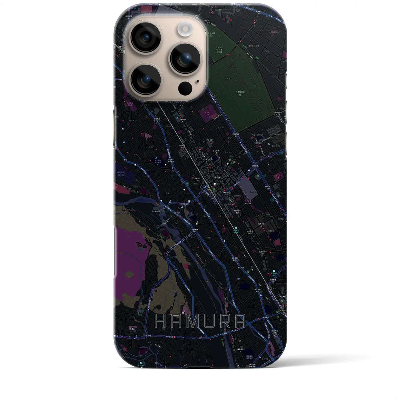 【羽村(東京都)】地図柄iPhoneケース(バックカバータイプ)